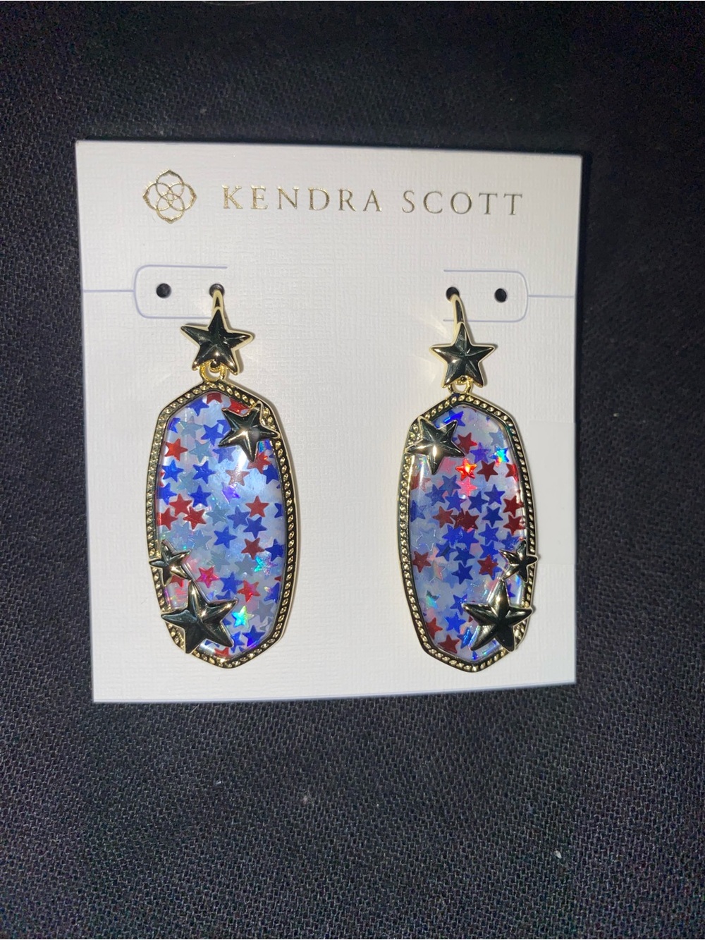 BNWT Kendra Scott Elle Multi Star Gold Drop Earrings $90